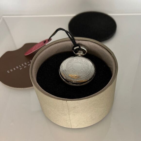 Charles Hubert Chrome-Finish White Dial with Three Hands Pocket Watch - Picture 3 of 11